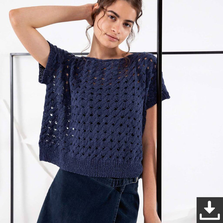 Lang Yarns Shirt mit Zopfmuster Strickanleitung - Lang Yarns (PDF) Lieblingsgarn