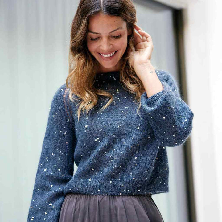 Katia Pullover Silky Mohair Pailletes Strickanleitung – Bild 2 von 3 bei bei Lieblingsgarn