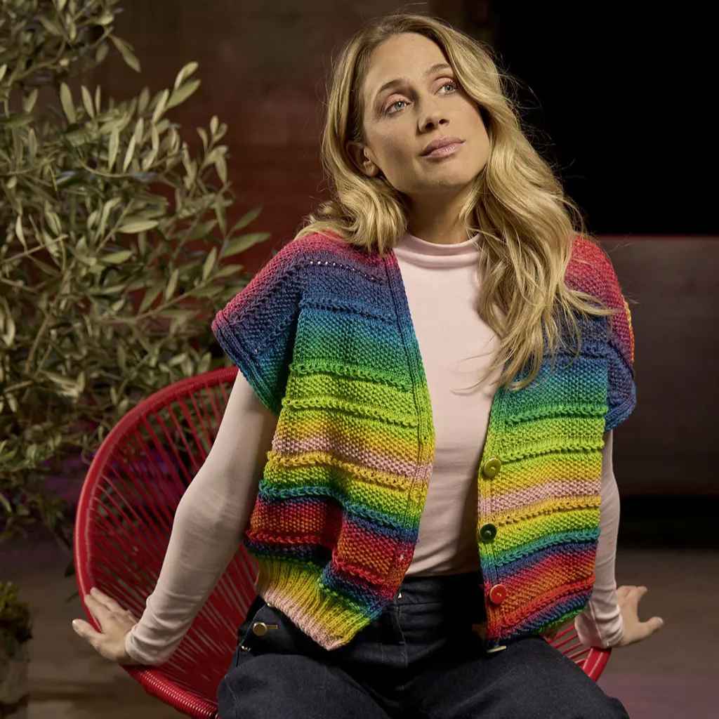 Weste mit Musterstreifen Strickanleitung - Pro Lana (Heft)