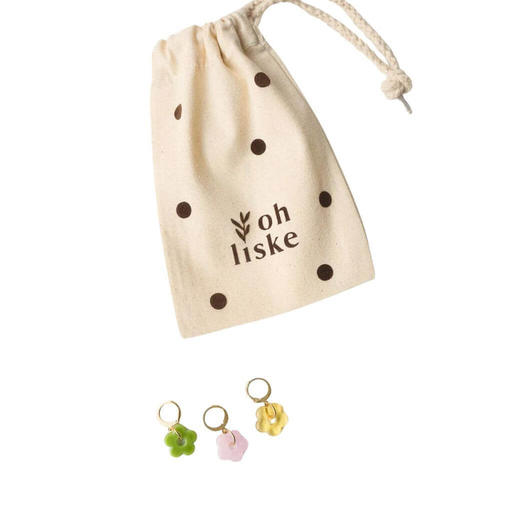 ohliske Maschenmarkierer Set Blumen – Produktansicht, Baumwolle und Metall bei Lieblingsgarn