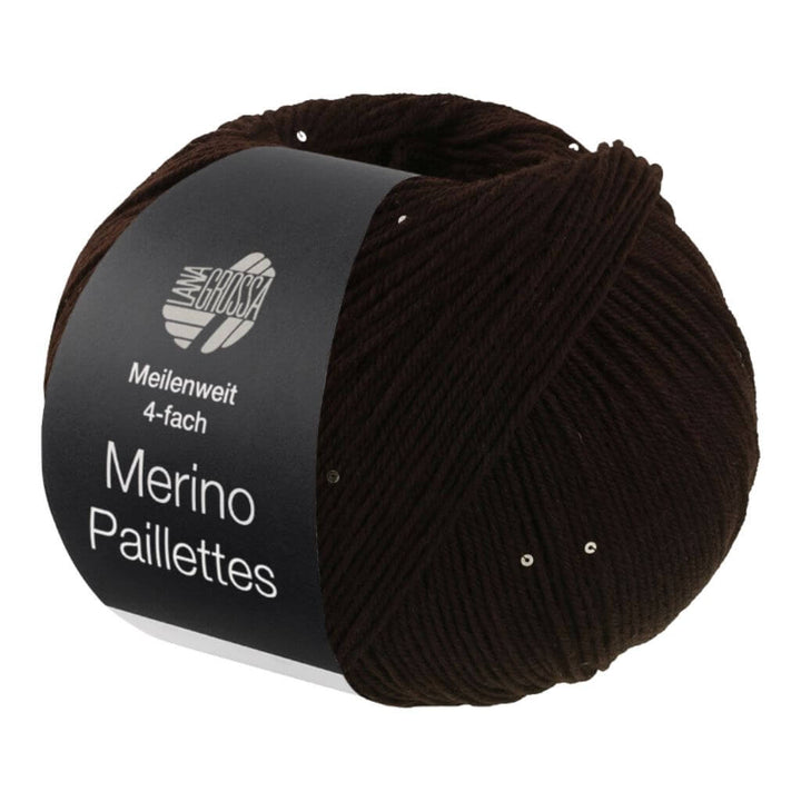Lana Grossa Merino Paillettes, Farbe 2309 Schwarzbraun – Merino, Schurwolle und Synthetik bei Lieblingsgarn