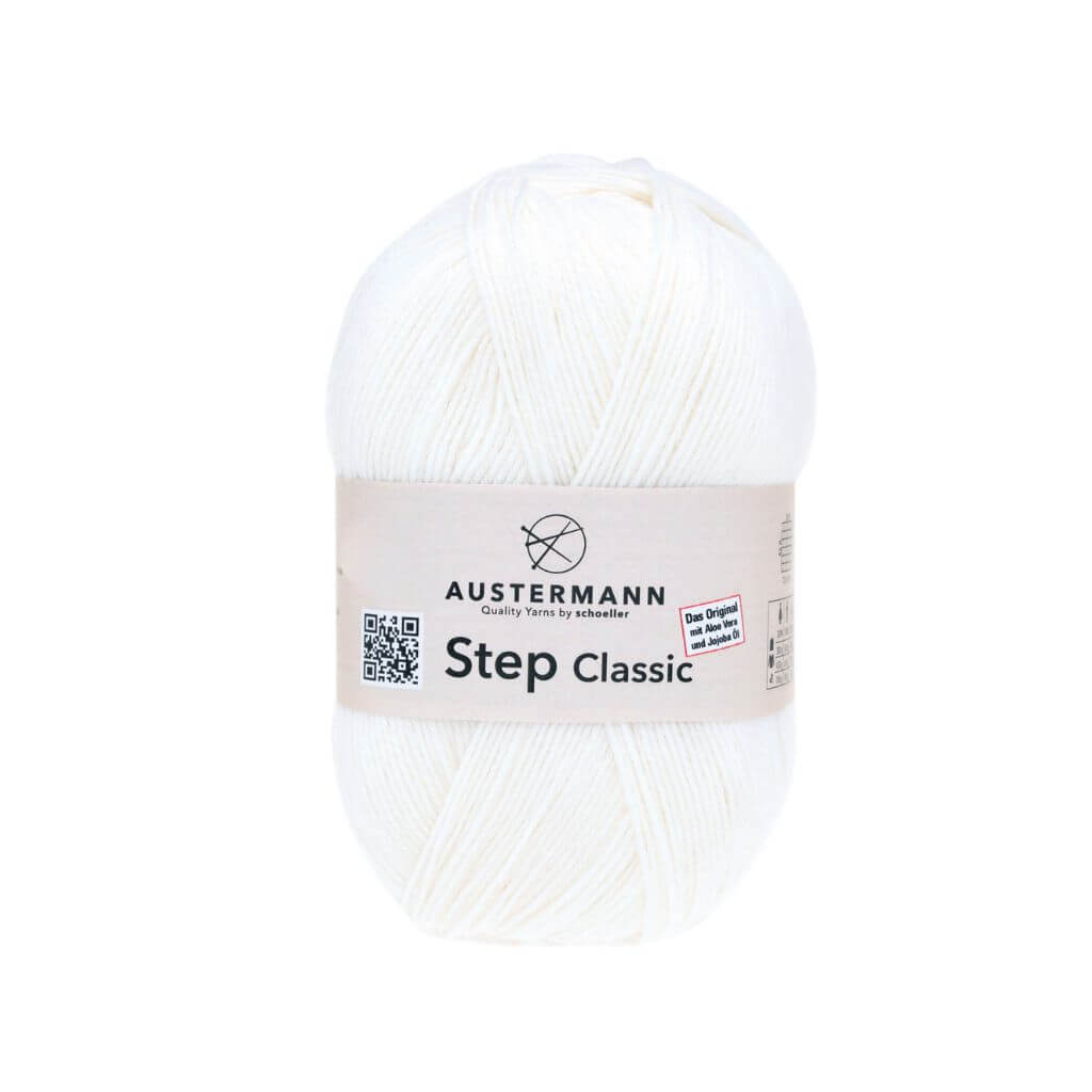 Austermann Step Classic, Farbe 1001 Weiß – Polyamid und Schurwolle bei Lieblingsgarn