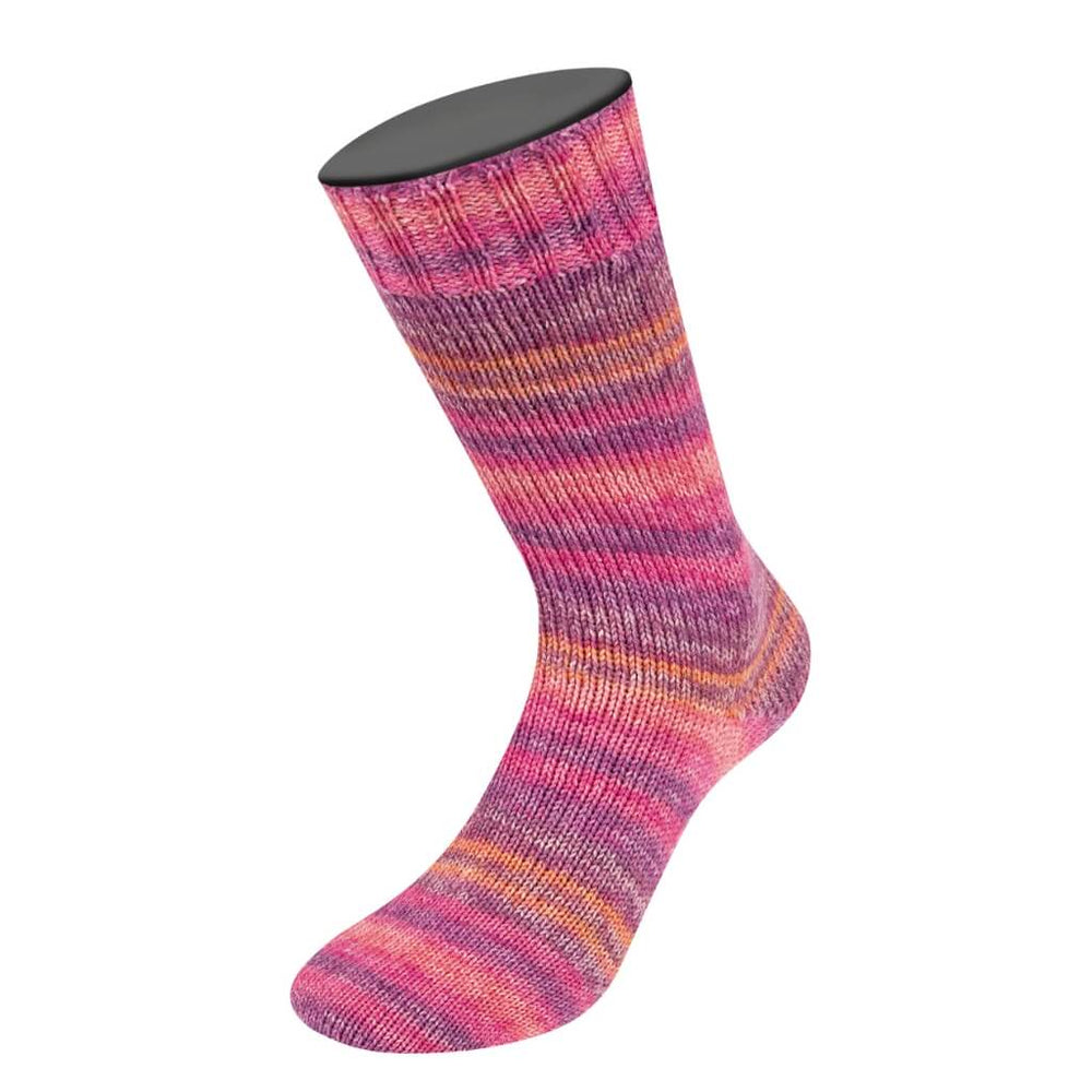 Lana Grossa 3613 - Orange/Blauviolett/Pink/Beere/Lachsrosa Lana Grossa Meilenweit 100 Seta Piano Lieblingsgarn
