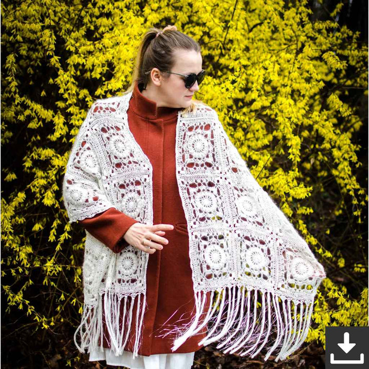 Tuch Snowdrop Shawl Häkelanleitung - Cicka Design (PDF)