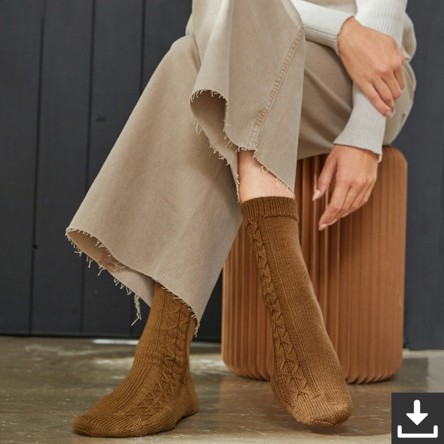 Lana Grossa Pattern Socken mit Zopfmuster Strickset - Lana Grossa (PDF) bei bei bei bei bei bei bei bei Lieblingsgarn