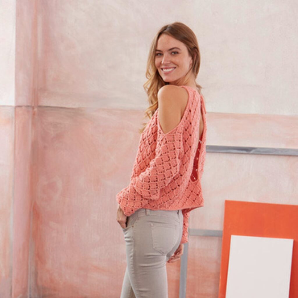 Schachenmayr Pattern Shirt mit offenem Rücken Strickset - Schachenmayr (PDF) Lieblingsgarn