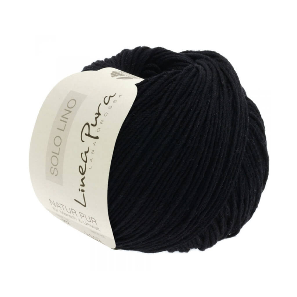 Lana Grossa 14 - Schwarz Lana Grossa Solo Lino 50 g Lieblingsgarn