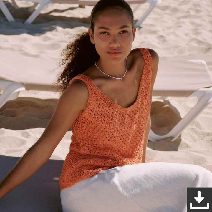 Lana Grossa Pattern Tanktop mit Netzmuster Strickset - Lana Grossa (PDF) Lieblingsgarn