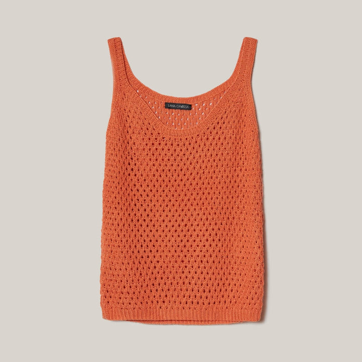 Lana Grossa Pattern Tanktop mit Netzmuster Strickset - Lana Grossa (PDF) Lieblingsgarn