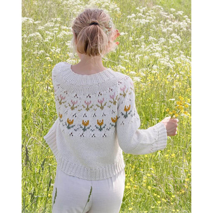 Drops Design Pattern Damen Pullover Spring Messenger Strickset - Drops (PDF) Lieblingsgarn