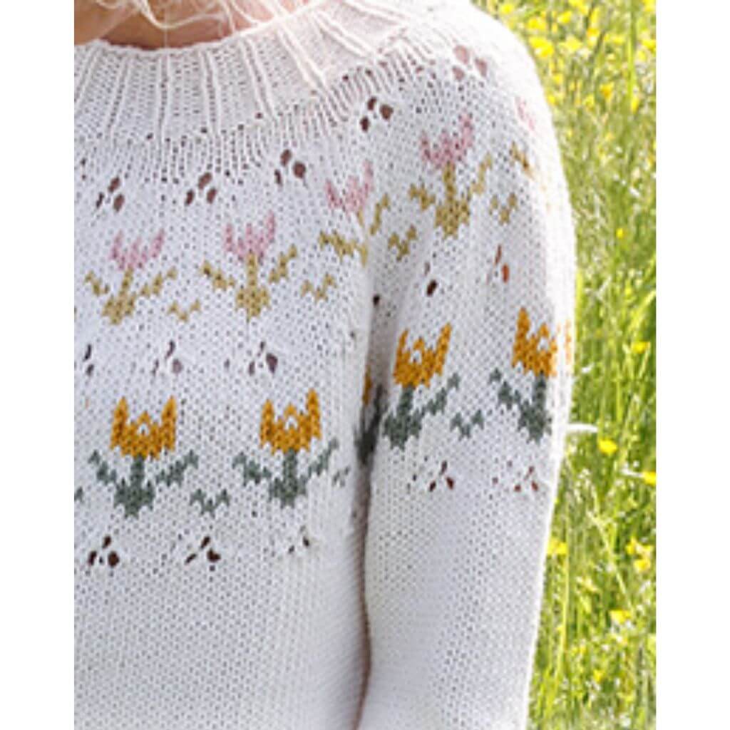 Drops Design Pattern Damen Pullover Spring Messenger Strickset - Drops (PDF) Lieblingsgarn