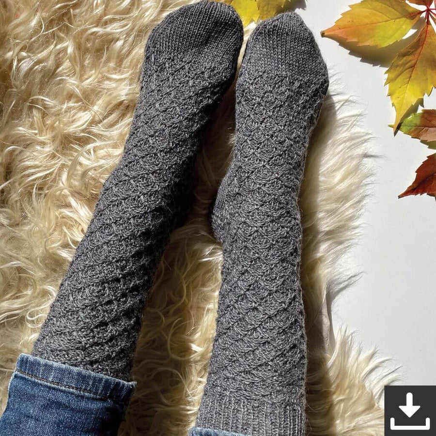 Schoeller + Stahl Pattern Socken Gittermuster Strickanleitung - Schoeller + Stahl (PDF) bei bei bei bei bei bei Lieblingsgarn