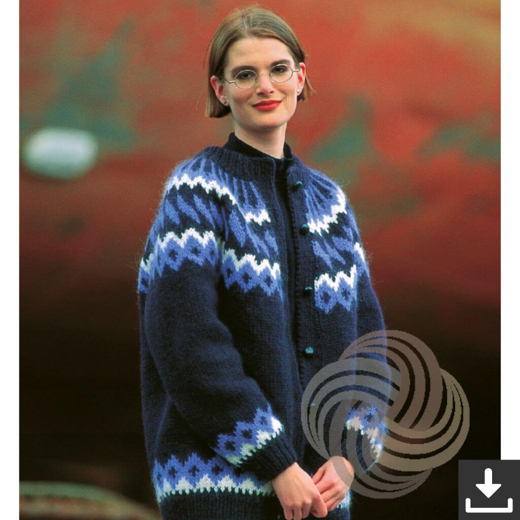 Lopi Pattern Strickjacke mit Passe Strickanleitung - Lopi (PDF) Lieblingsgarn