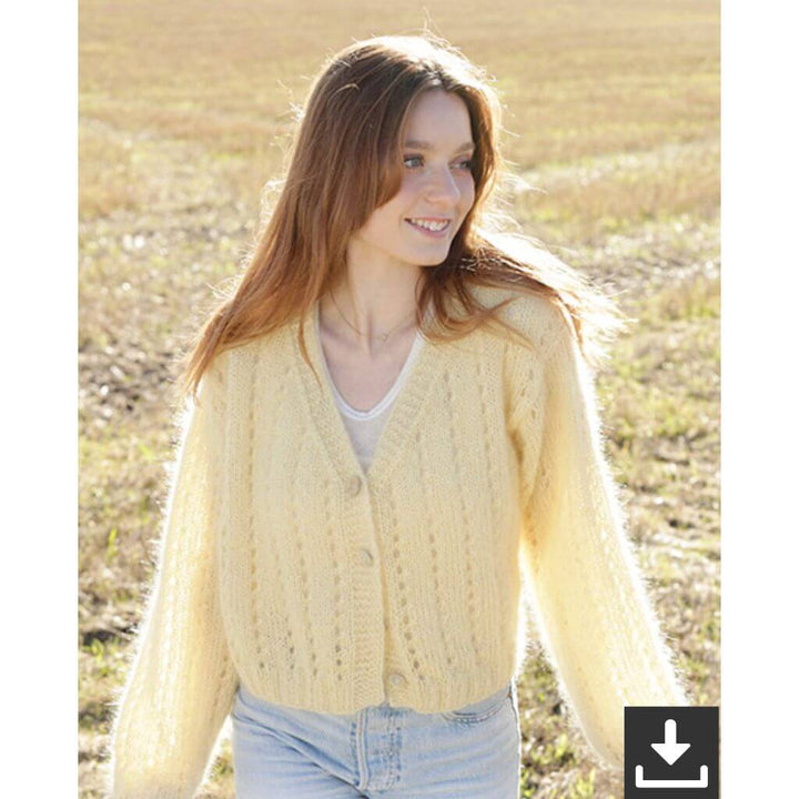 Drops Design Pattern Damen Jacke Sunshine Trail Cardigan Strickset - Drops (PDF) Lieblingsgarn