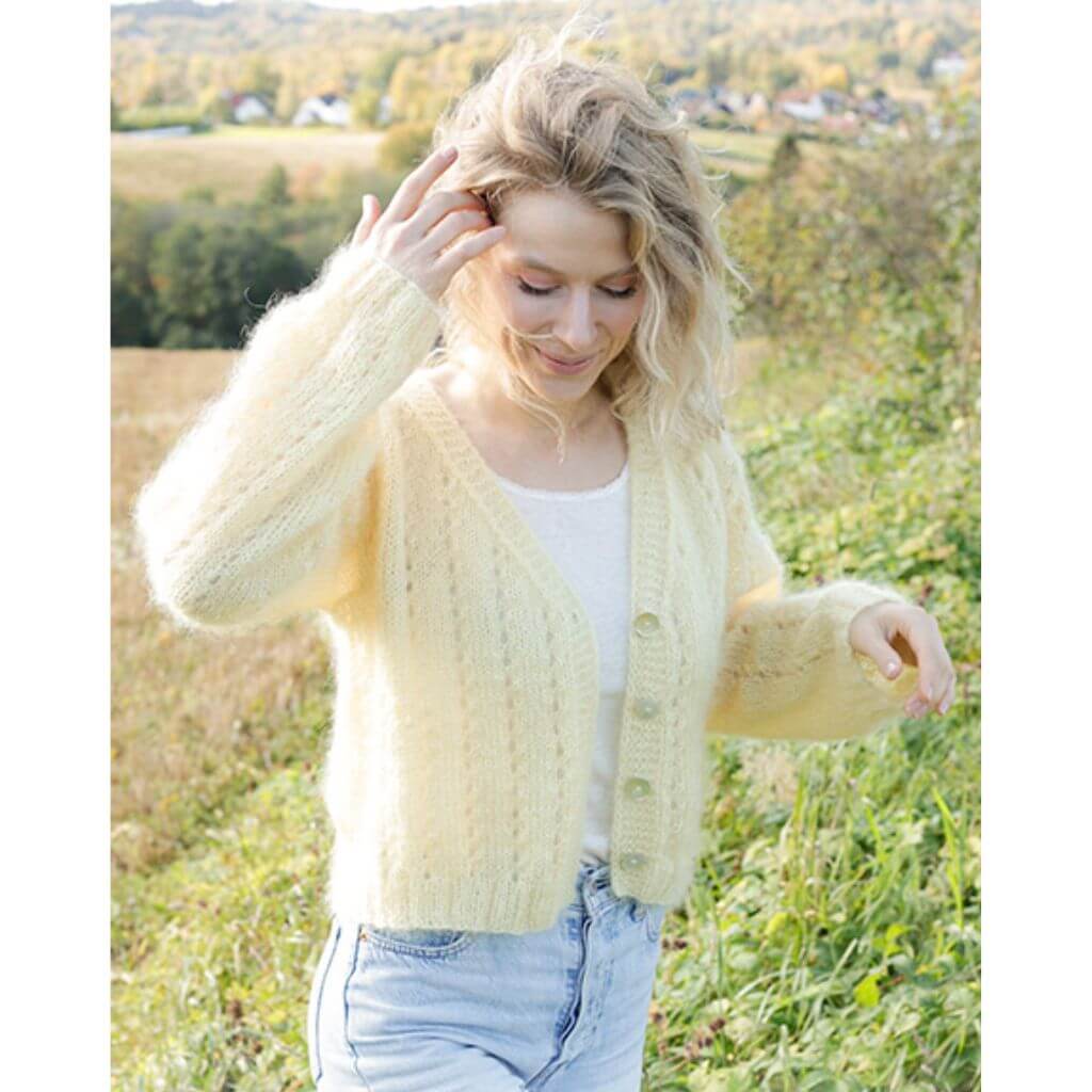 Drops Design Pattern Damen Jacke Sunshine Trail Cardigan Strickset - Drops (PDF) Lieblingsgarn