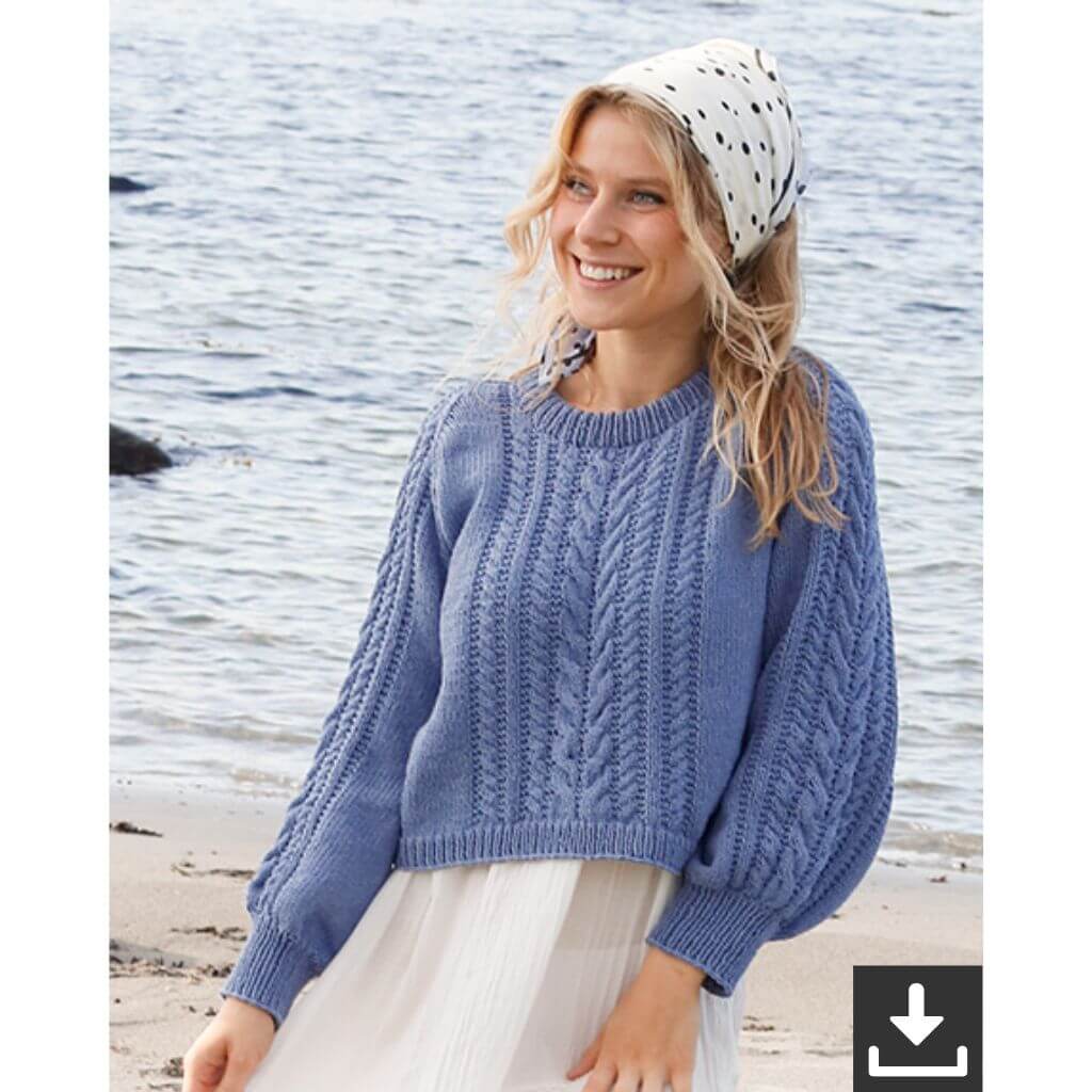 Drops Design Pattern Damen Pullover Swept Away Strickset - Drops (PDF) Lieblingsgarn