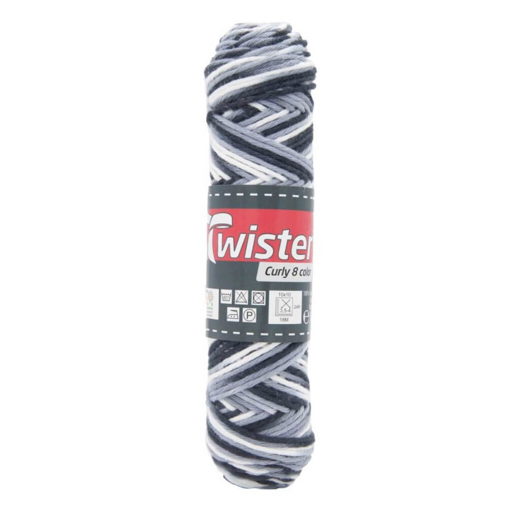 Twister 104 - Silber/Grau Twister Curly 8F Color 50g Lieblingsgarn