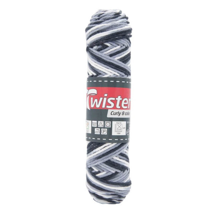 Twister 104 - Silber/Grau Twister Curly 8F Color 50g Lieblingsgarn