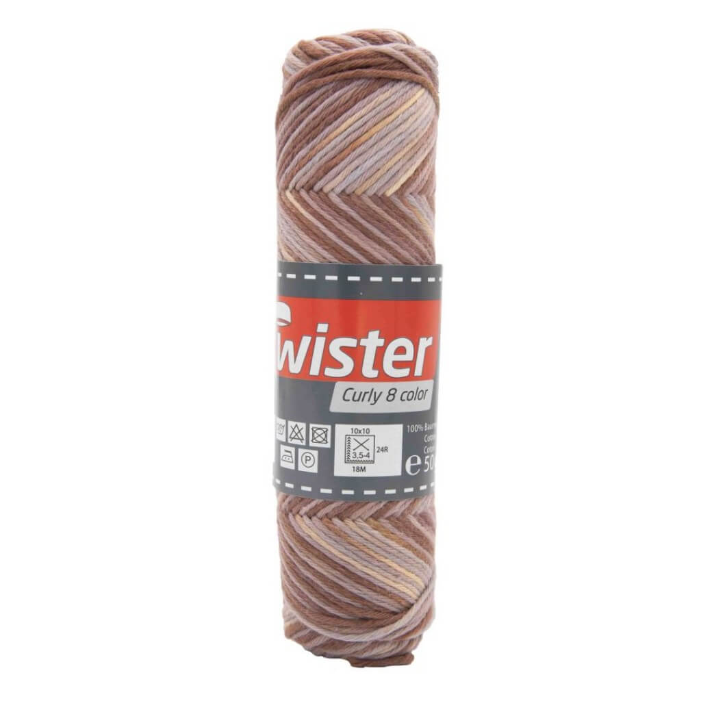 Twister 113 - Braun/Beige Twister Curly 8F Color 50g Lieblingsgarn