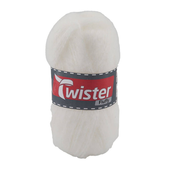 Twister 10 - Weiss Twister Fluffy 50g - flauschige Wolle Lieblingsgarn