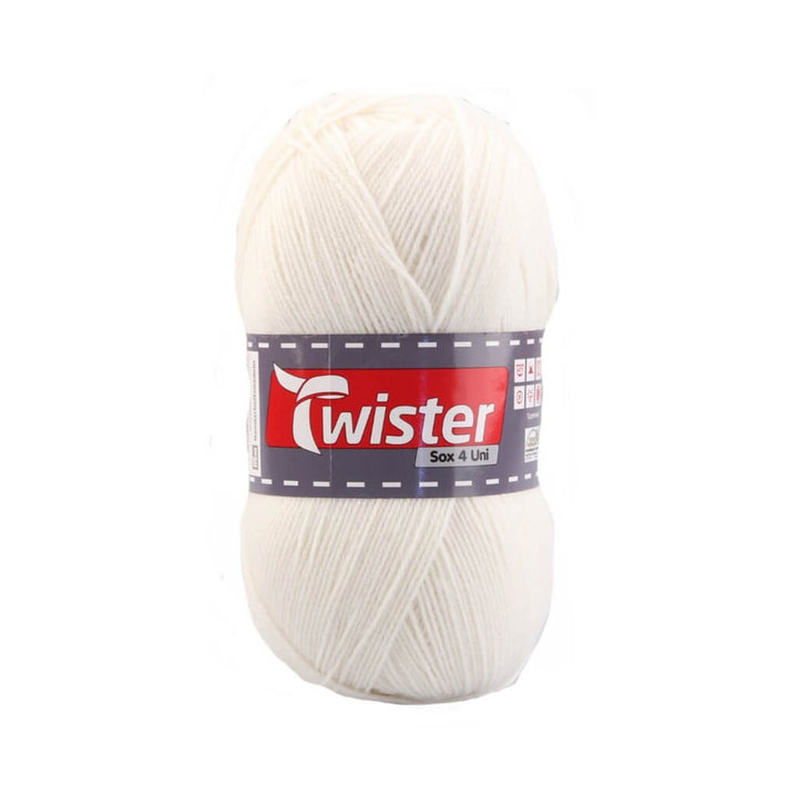Twister 10 - Weiss Twister Sox 100g Uni - Sockenwolle Lieblingsgarn