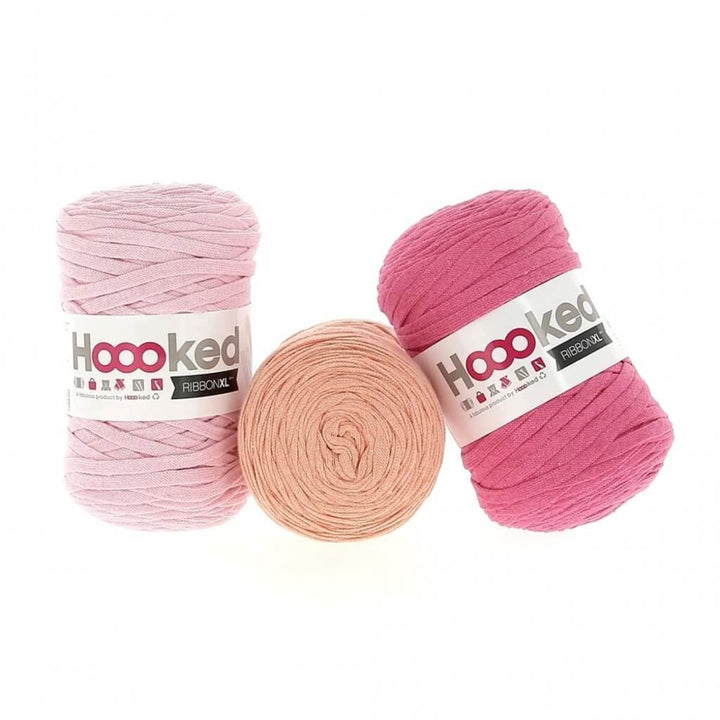 Hoooked Garn Think Pink Hoooked Set aus 3 Rollen RibbonXL Lieblingsgarn