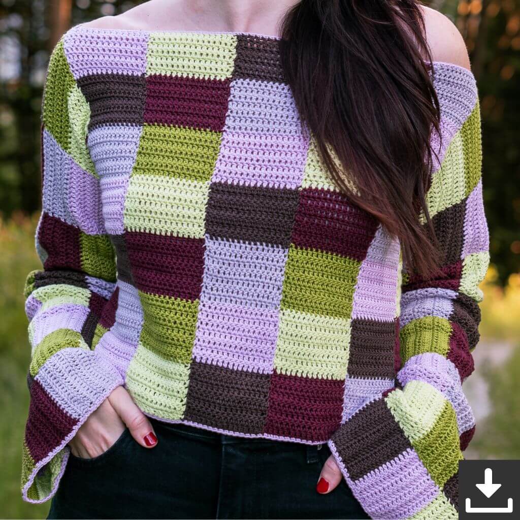 Wisteria Knitting Pullover Free Flow Sweater Häkelanleitung - Wisteria Knitting (PDF) Lieblingsgarn