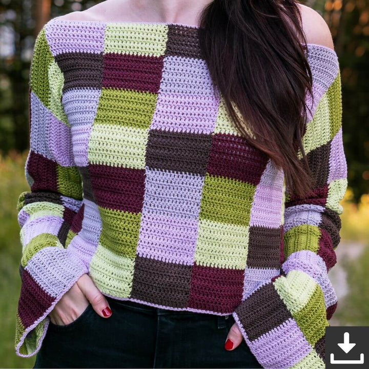 Wisteria Knitting Pullover Free Flow Sweater Häkelanleitung - Wisteria Knitting (PDF) Lieblingsgarn