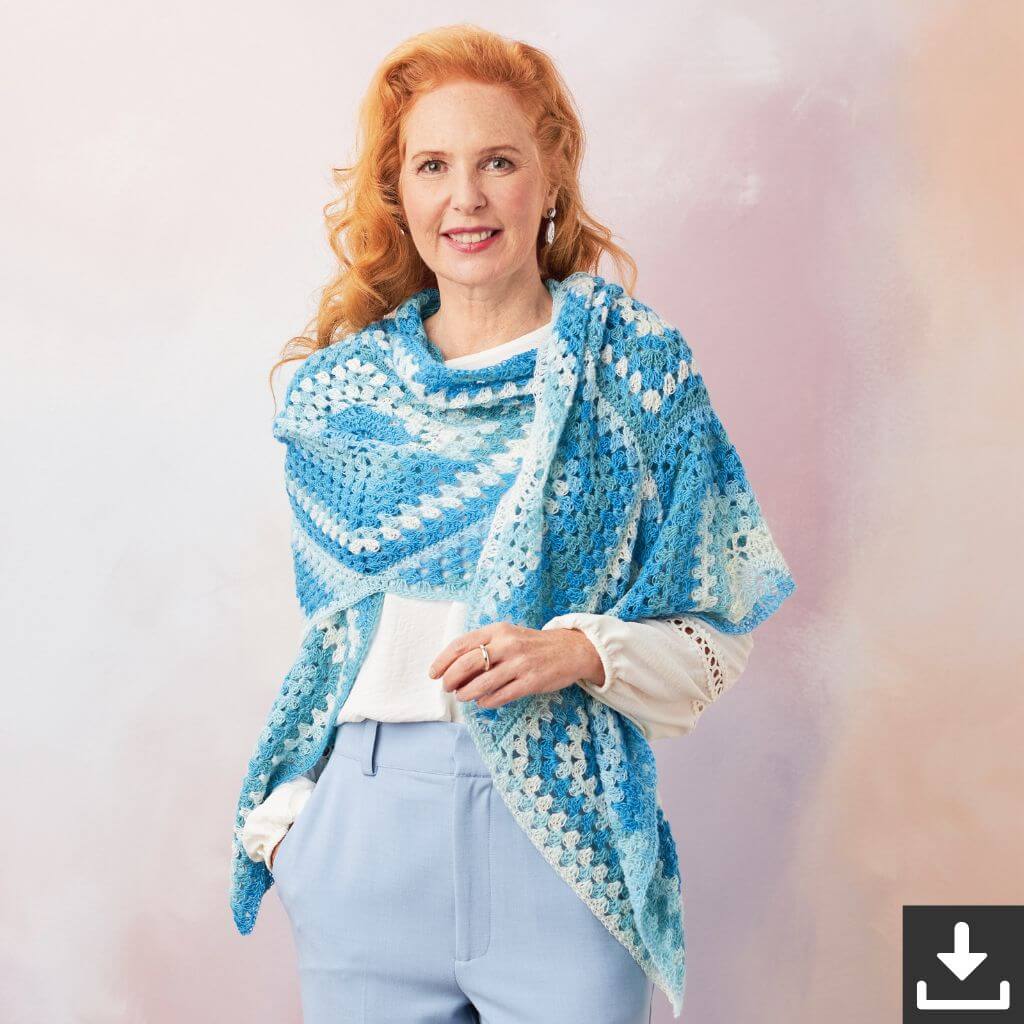 Woolly Hugs Pattern Damen Stola Geolina Häkelanleitung - Woolly Hugs (PDF) Lieblingsgarn