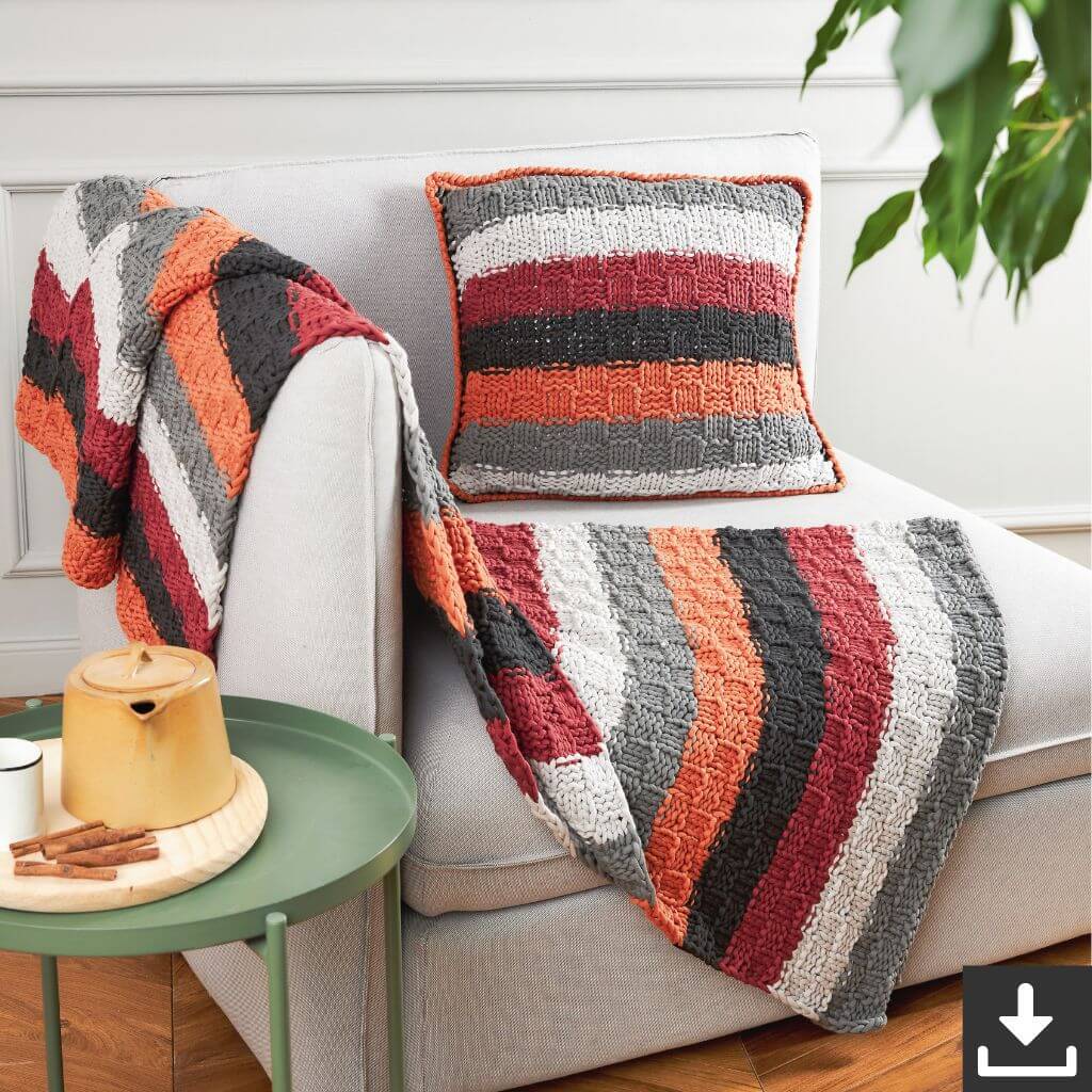 Woolly Hugs Pattern Strickdecke mit Kissen Strickanleitung - Woolly Hugs (PDF) Lieblingsgarn