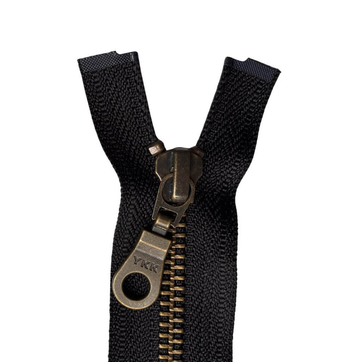 YKK Reißverschluss teilbar Metall Antik