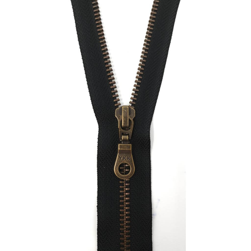 YKK Reißverschluss teilbar Metall Antik