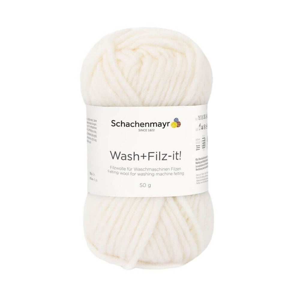 Schachenmayr Wash+Filz-it! Filzwolle 50g 2 - White Lieblingsgarn