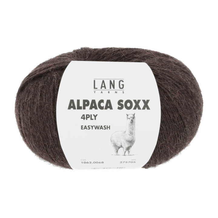 Lang Yarns Alpaca Soxx 4-fach - 100g 1062.0068 - Dunkelbraun Mélange Lieblingsgarn