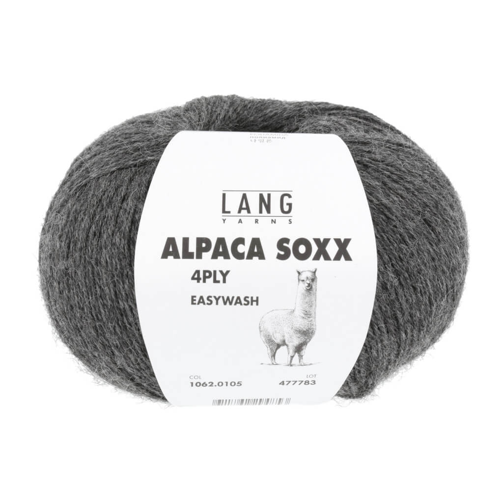 Lang Yarns Alpaca Soxx 4-fach - 100g 1062.0105 - Dunkelgrau Mélange Lieblingsgarn