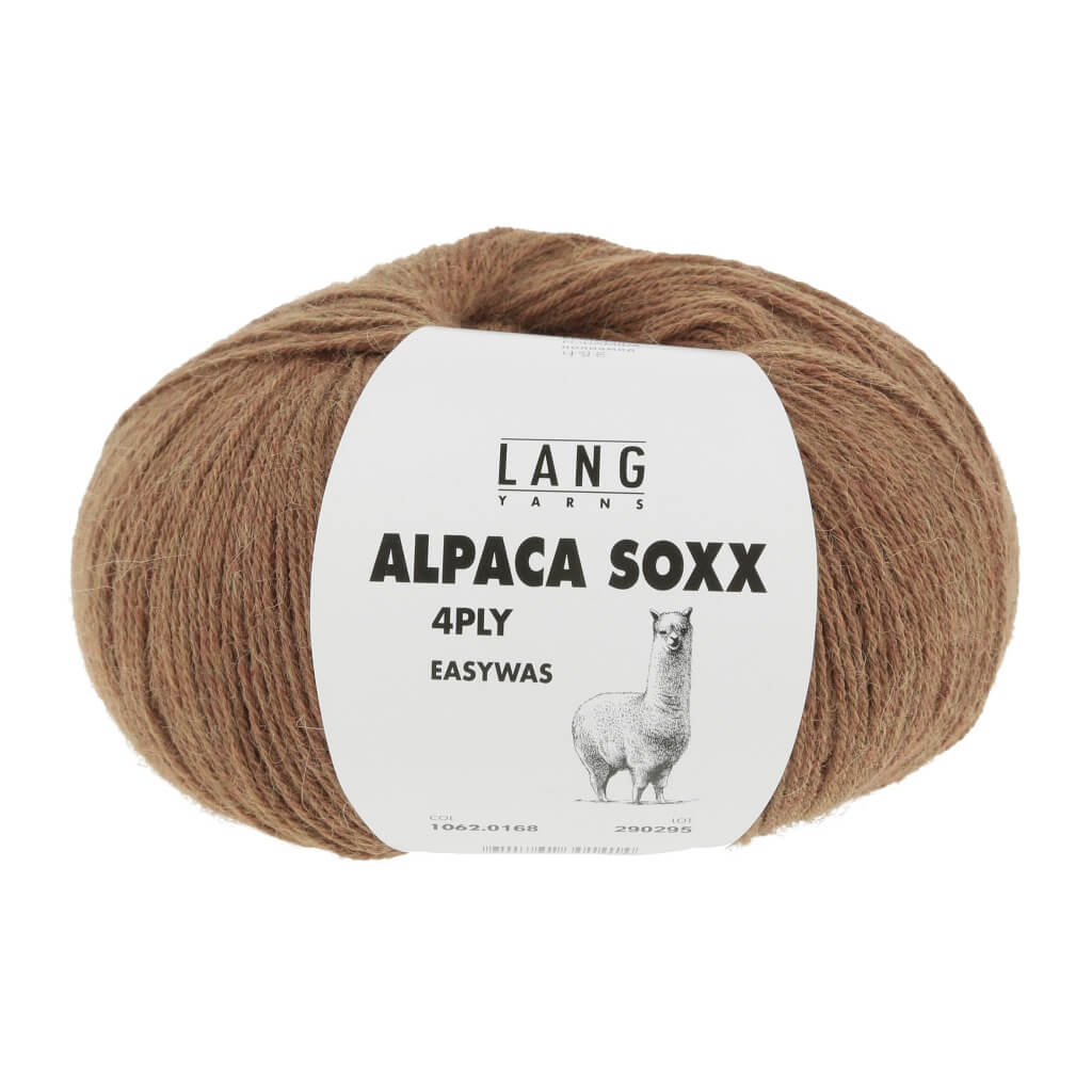 Lang Yarns Alpaca Soxx 4-fach - 100g 1062.0168 - Braun mélange Lieblingsgarn
