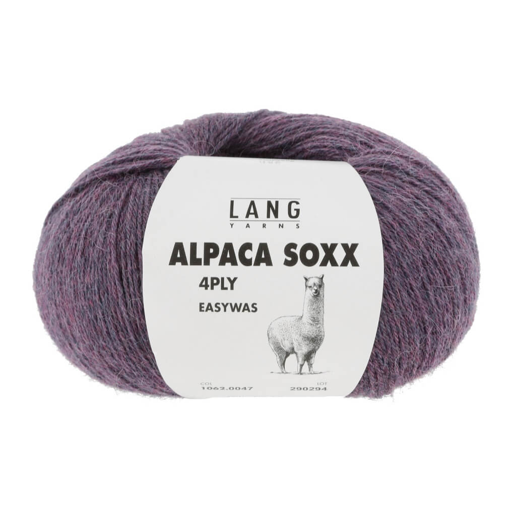 Lang Yarns Alpaca Soxx 4-fach - 100g 1062.0047 - Violett Mélange Lieblingsgarn