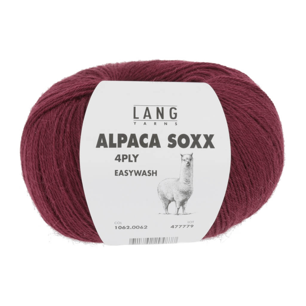 Lang Yarns Alpaca Soxx 4-fach - 100g 1062.0062 - Weinrot Lieblingsgarn