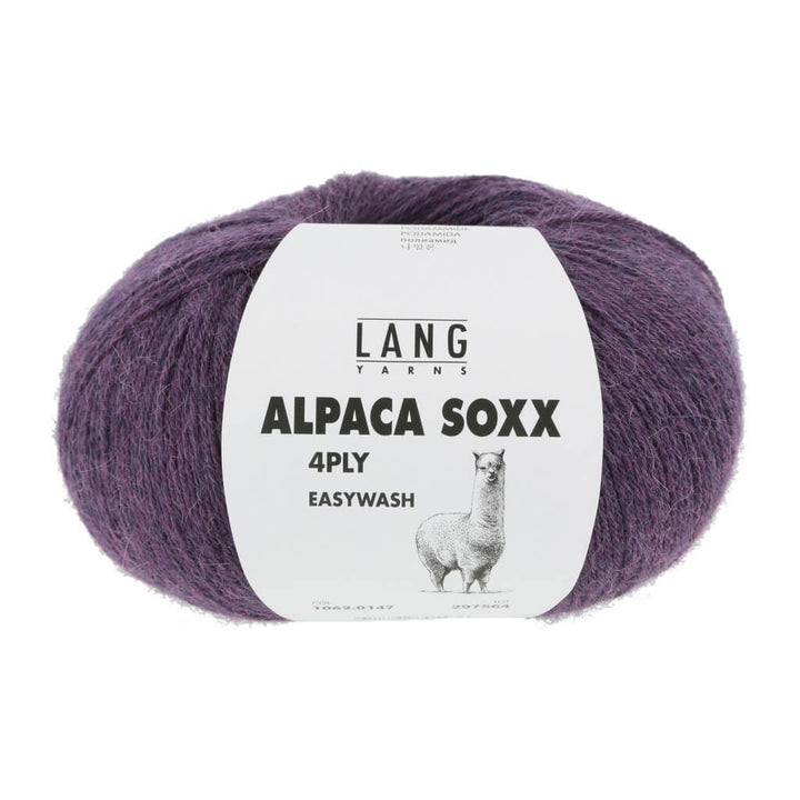 Lang Yarns Alpaca Soxx 4-fach - 100g 1062.0147 - Lila Mélange Lieblingsgarn