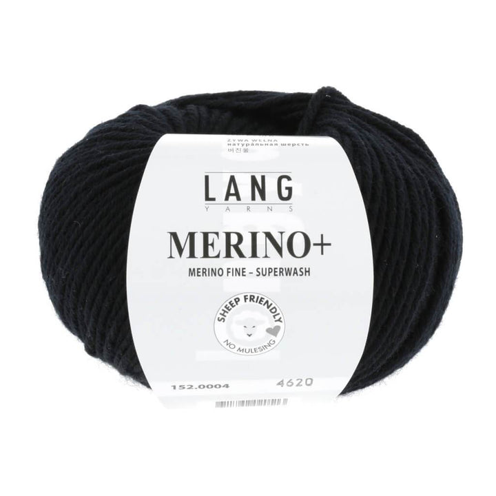 Lang Yarns Merino+ - 50g 152.0004 - Schwarz Lieblingsgarn