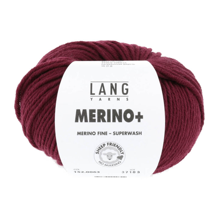 Lang Yarns Merino+ - 50g 152.0063 - Dunkelrot Lieblingsgarn