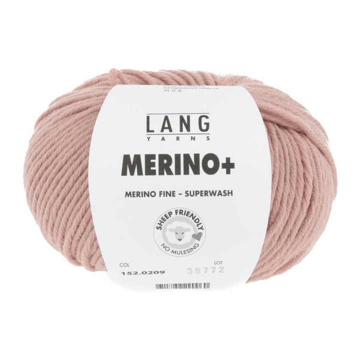 Lang Yarns Merino+ - 50g 152.0209 - Rosa Puder Lieblingsgarn