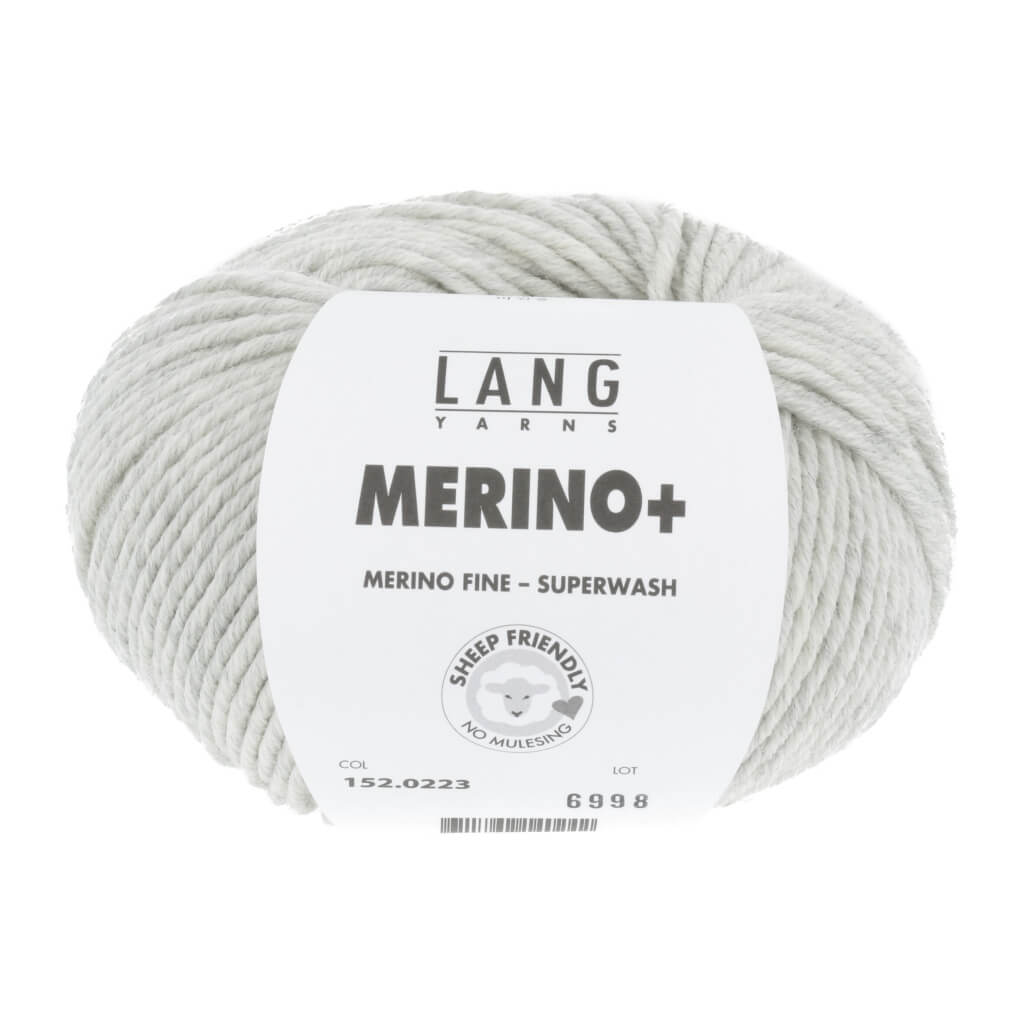 Lang Yarns Merino+ - 50g 152.0223 - Hellgrau Mélange Lieblingsgarn