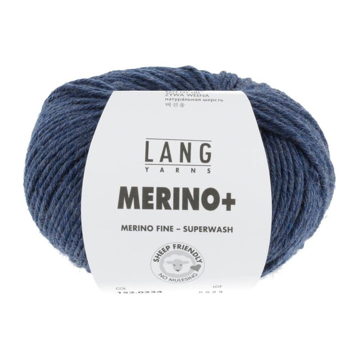 Lang Yarns Merino+ - 50g 152.0234 - Jeans Dunkel Mélange Lieblingsgarn