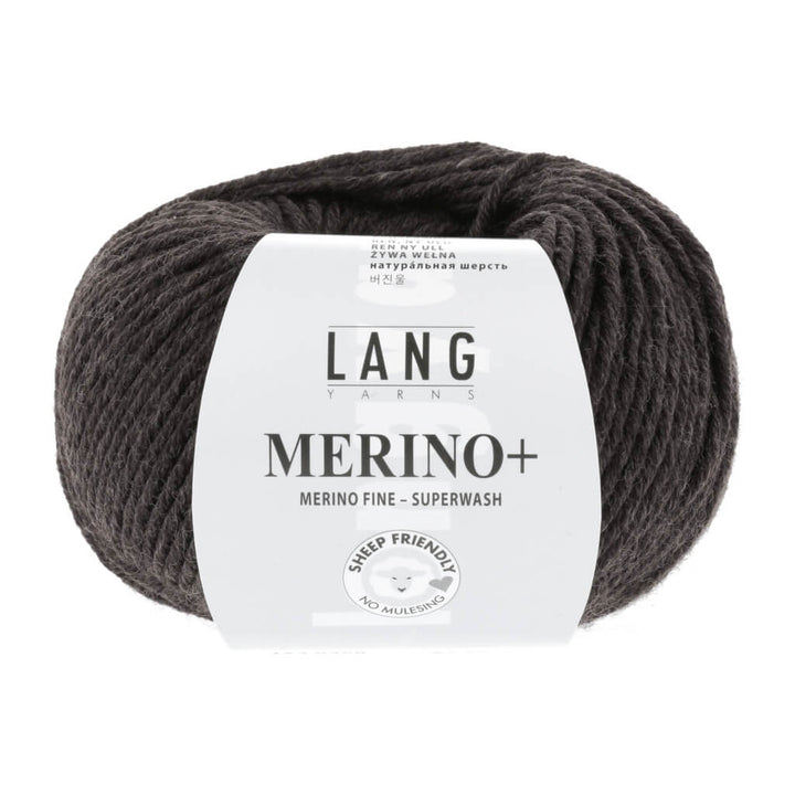 Lang Yarns Merino+ - 50g 152.0368 - Dunkelbraun Mélange Lieblingsgarn