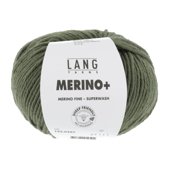 Lang Yarns Merino+ - 50g 152.0397 - Olive Lieblingsgarn