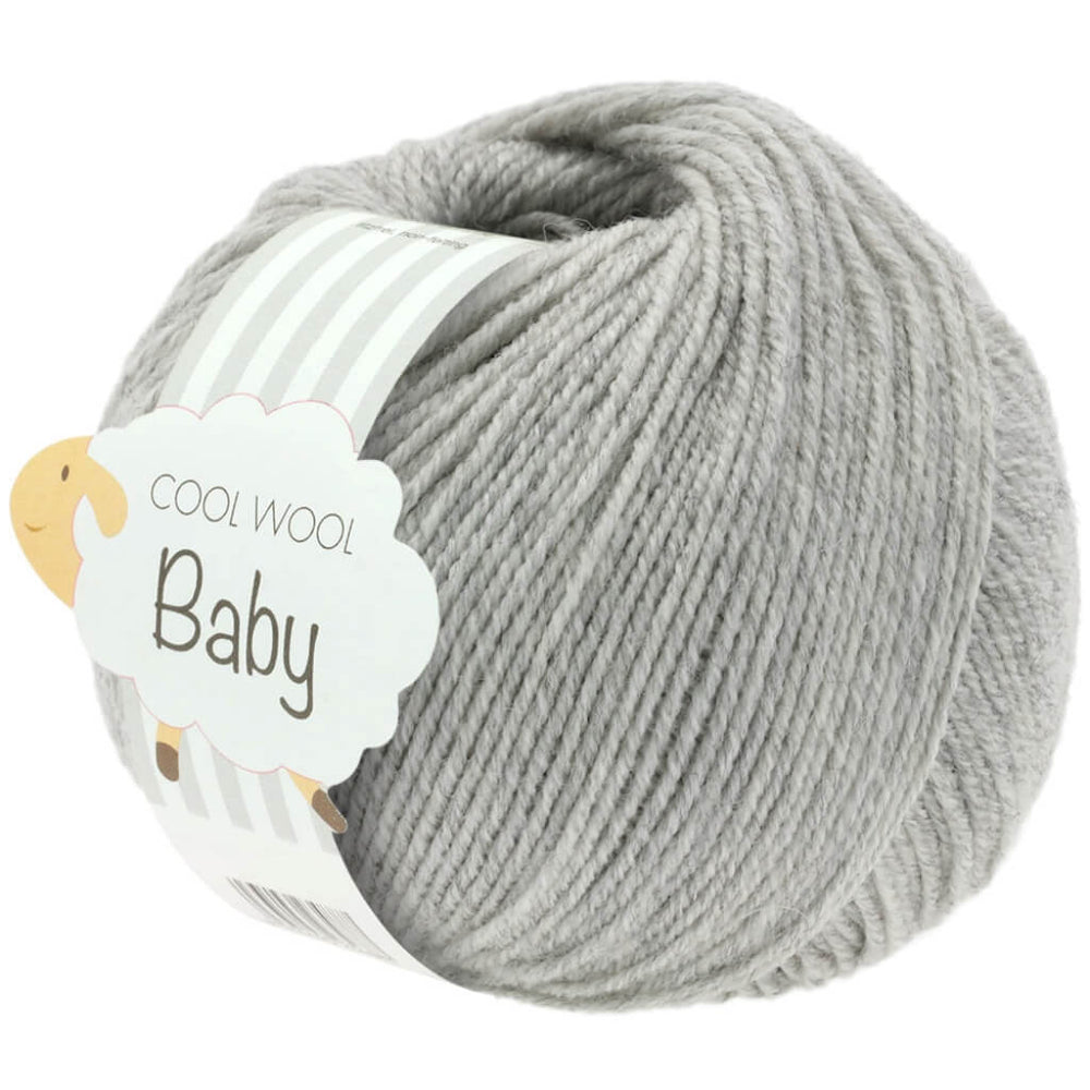 Lana Grossa Cool Wool Baby 50 g 206 - Hellgrau meliert Lieblingsgarn