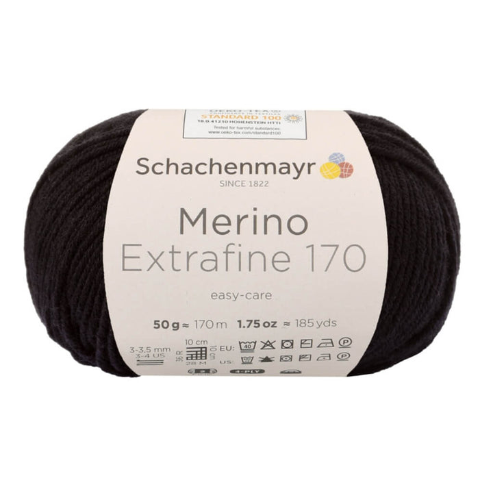 Schachenmayr Merino Extrafine 170 99 - Schwarz Lieblingsgarn