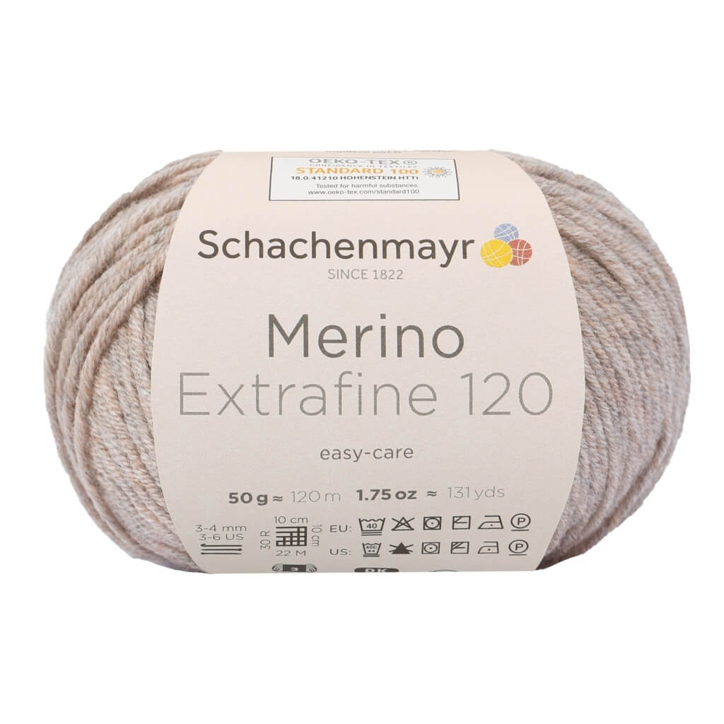 Schachenmayr Merino Extrafine 120 - Merinogarn 104 - Sand Meliert Lieblingsgarn