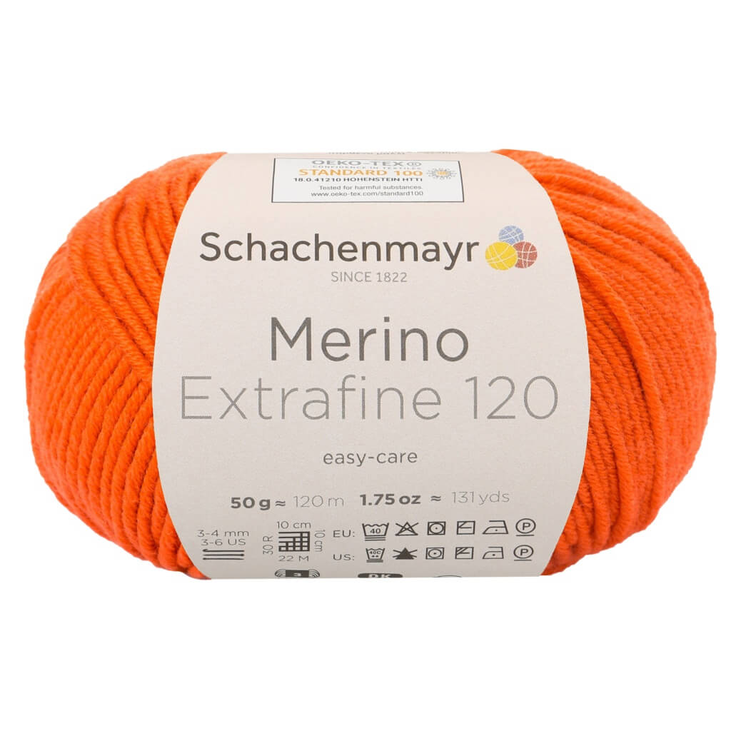 Schachenmayr Merino Extrafine 120 - Merinogarn 125 - Orange Lieblingsgarn